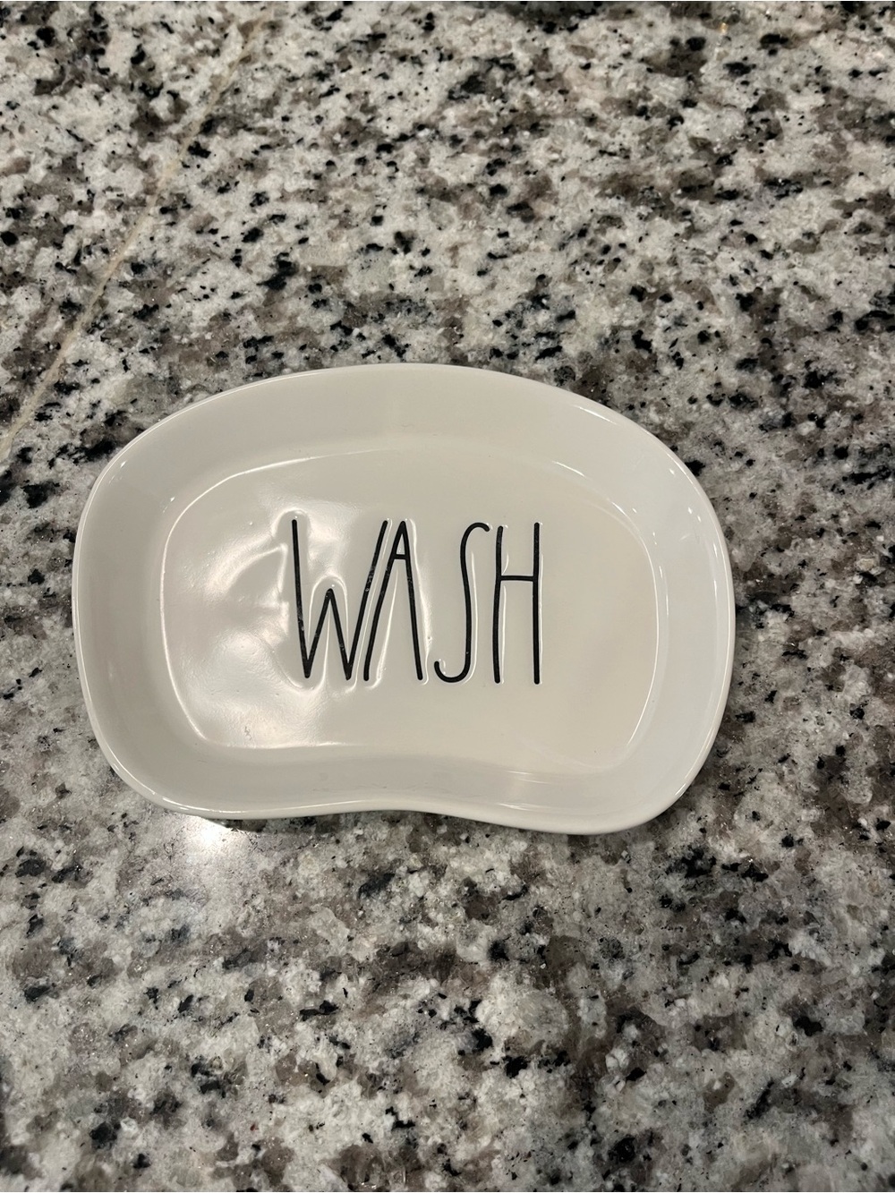 Rae Dunn White Ceramic 'WASH' Soap Dish